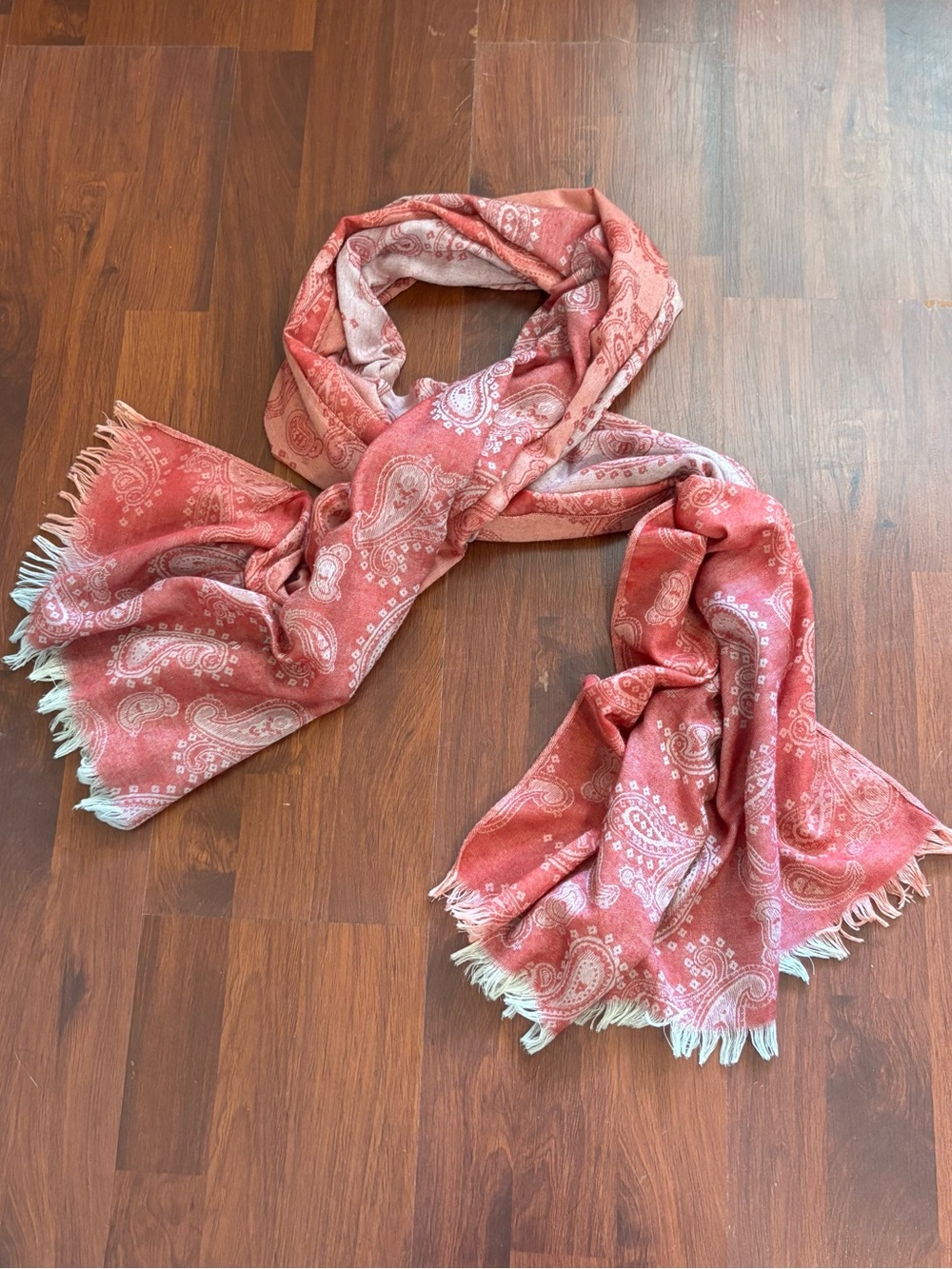 Sweet Paisley Romantic Cotton Scarf w Fringe